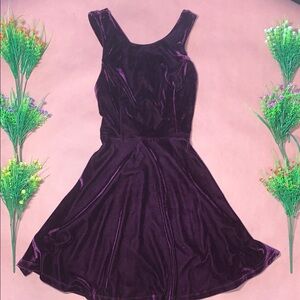 Altar'd State Velvet Mini Dress in Rich Purple
